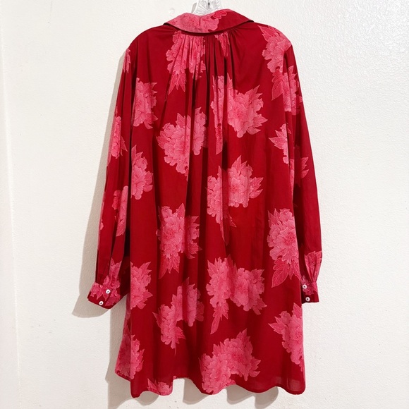 Mille Bonnie Long Puff Sleeve Mini Dress in Crimson Floral‎ - Picture 6 of 10